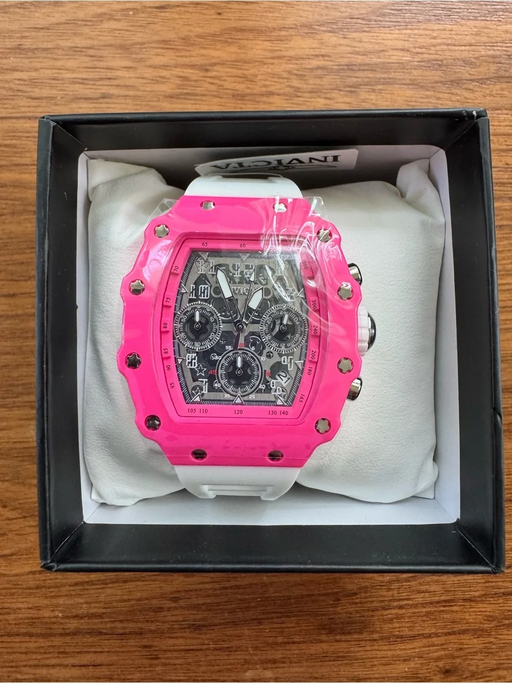 Invicta Racing Valxor Unisex Watch - 40 mm, White & Pink
